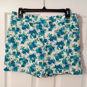 Ann Taylor Petites Size 8P Blue Floral Skort